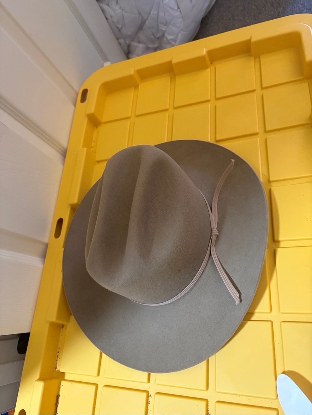 Stratton Taupe Felt Western Fedora with Leather Tie